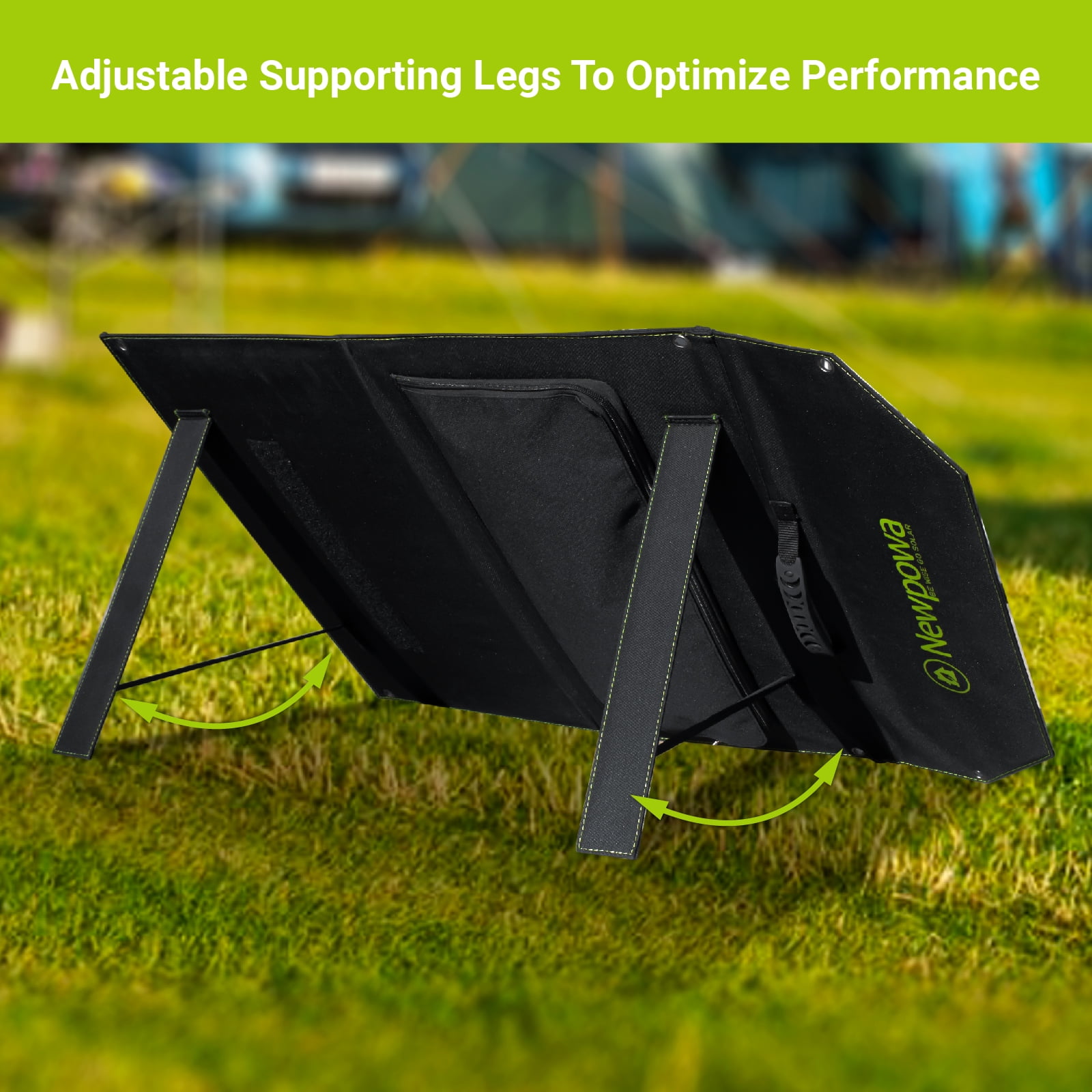 Newpowa 60W Foldable Solar Panel Charger High-Efficiency Mono Cells, Dual DC Ports Compatible with Newpowa/Jackery/Goal Zero Generators, for RV Boat Van Camping