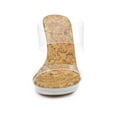 thumbnail image 6 of BLISSFUL STEP Women's Platform Clear Block Heel Slide Sandals Light Brown Cork 6, 6 of 7