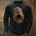 thumbnail image 3 of Christmas Shirts for Men Long Sleeve Casual Crewneck Funny Santa Claus Graphic Waffle Shirt Xmas Holiday Shirt, 3 of 4