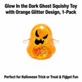 thumbnail image 3 of Glow in The Dark Ghost Squishy Toy with Orange Glitter Design, 1-Pack, for Halloween Trick Or Keep Hands Busy, Squeeze Toy, 3 of 3