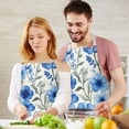 thumbnail image 3 of Pioneer Flower Floral Print Pattern Apron-Garden Aprons for Women with Pockets-Cotton Linen Waterproof Kitchen Cooking Gardening Aprons Adjustable for Kitchen,Cooking,BBQ and Salon 33x27 Inch, 3 of 7