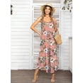 thumbnail image 3 of CALIPESSA Summer Pink Floral Print One Piece Casual Jumpsuits For Women, 3 of 5