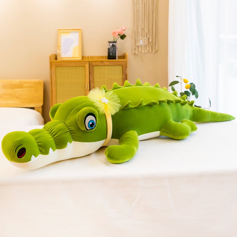 90cm/35.4" Big Eyes Cute Crocodile Plush Toy Soft Crocodile Pillow Comfort Doll