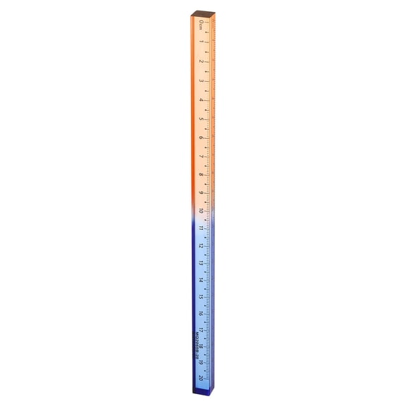 Uxcell Acrylic Clear Straight Rulers 20cm Metric Transparent Gradient Three-Dimensional Plastic Ruler Square Cube Measuring Tool for Classroom Office, Blue-Orange
