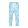 thumbnail image 2 of Girl's Legging Full-Length Colorful Print Tights For Dance Gym Everyday Wear Light Blue Background, 2 of 8
