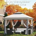 thumbnail image 2 of 11x11FT Pop Up Canopy Tent with Mosquito Net,Waterproof & UV Resistant Outdoor Gazebo Canopy , Easy Setup Shelter for Patio,Backyard,Garden, and Events, 2 of 8