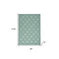 thumbnail image 2 of 4 X 6 Aqua And Teal Ikat Indoor Outdoor Area Rug, 2 of 5