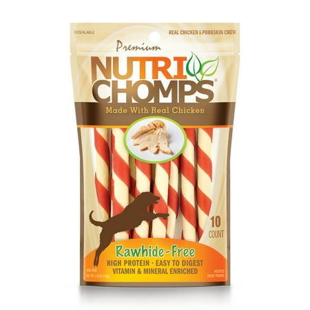 UPC: 0015958988966 | NutriChomps Dog Chews – 5-inch Twists Easy to Digest Rawhide-Free Dog Treats Healthy 10 Count Real Chicken Flavor