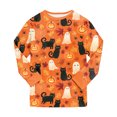 thumbnail image 6 of NOEGOEU Boys Girls Halloween Pajamas Kids Soft Cute Pattern Long Sleeve Sleepwear Set (Orange,8-9 Years), 6 of 7