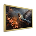 thumbnail image 2 of Designart "Midnight Floral Melody of Bird IV" Animals Framed Wall Art Decor - Modern Farmhouse Blue Hummingbird Entryway Framed Wall Art, 2 of 6