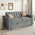 thumbnail image 6 of Harper & Bright Designs Loveseat with Pull Out Bed, Convertible Chenille Sleeper Sofa Bed with 2 Pillows and Adjustable Backrest for Living Room Apartments, Gray, 6 of 15