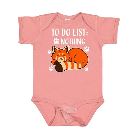 

Inktastic Red Panda to Do List Nothing Gift Baby Boy or Baby Girl Bodysuit