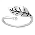 thumbnail image 1 of Open Ball Leaf Ring 925 Sterling Silver Feather Band Jewelry Female Male Unisex Size 6, 1 of 4