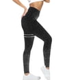 thumbnail image 2 of Impresión de pantalones de cintura alta carrera Ejercicio Ejercicio Fitness Yoga Leggings Deportes Adelgazamiento Casual Tobillo Longitud Pantalones Negro S tholdsy AP004582-13, 2 of 7