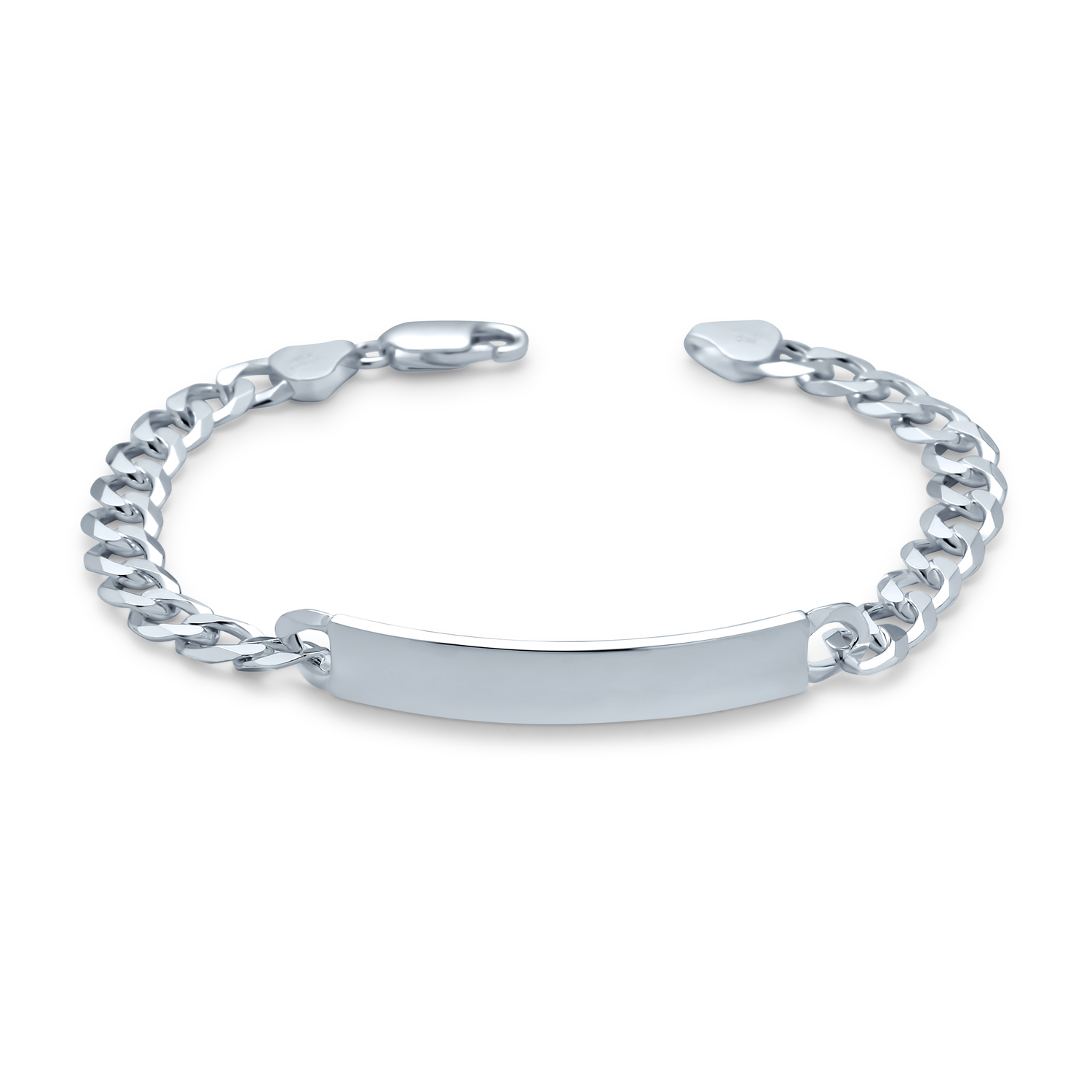 Bling Jewelry Mens ID Miami Cuban Curb Link Bracelet 6MM Sterling Silver Made in Italy 9 Inch