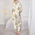 thumbnail image 3 of Pajama Sets for Women 2 Pcs, Cute Banana Monkey Button Down Long Sleeve Sleepwear Lounge PJ Sets, 3 of 6