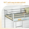 thumbnail image 4 of Zimtown Metal Bunk Bed Twin Over Twin Heavy Duty Bed Frame with Safety Guard Rails & Flat Ladder for Kids Teens Adults, Gray, 4 of 8