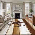 thumbnail image 3 of Brown Beige Texas Star Area Rug 5x8 FT, Non Slip Bedroom Throw Carpet, Vintage Stars Wooden Washable Soft Floor Carpet Non-Shedding Rug for Living Room Nursery Dorm Office, 3 of 9