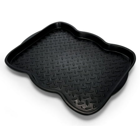 Camco Multi-Purpose Shoe Tray with Anti-Slip Pattern – Perfect for Holding Work Boots, Tools and Pet Accessories Protects Your Floor from Messes Also for Gardening and Outdoors - Small