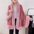 thumbnail image 2 of DHFJKG Womens Cardigan Sparkly Sequin Shawl Cape Thermal Fuzzy Lining Open Front Wrap Jackets Winter Insulated Stylish Outerwear, 2 of 3