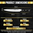 thumbnail image 5 of Slice Series 8-Inch Carving Knife - High Carbon German Steel Blade with Ergonomic Pakkawood Handle and Durable Polymer Sheath (Carving Knife with Leather Sheath), 5 of 8