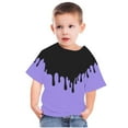 thumbnail image 3 of Lilgiuy Little Boys Girls Patchwork T Shirt Children Short-Sleeve Crew Neck Top Summer T Shirt for Workout Sport Athletic(Purple,9-10 Years), 3 of 4