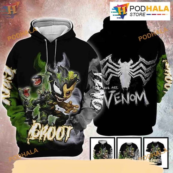 Venom Groot Full Over Printed Unisex 3D Hoodie