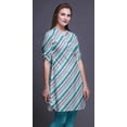 thumbnail image 4 of Bimba Short Kurtis For Ladies Printed Mandarin Collar Roll Up Sleeve Dress, 4 of 6