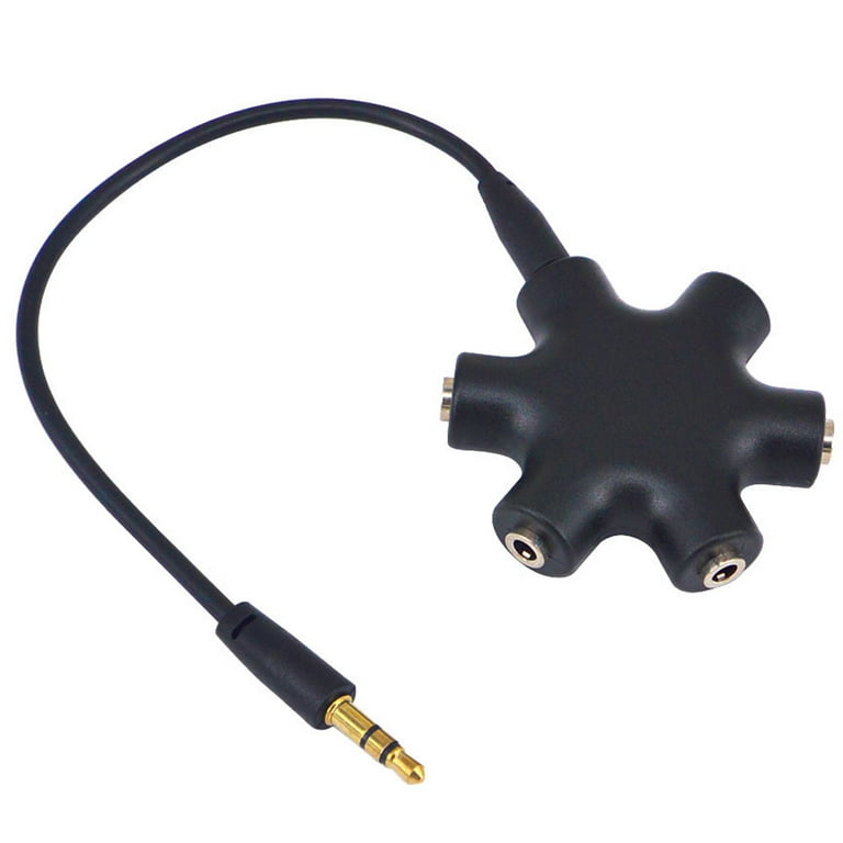 5-Way Headphone Jack Splitter - 3.5mm Audio Adapter 5 Ports For Multiple Listeners (5 Pack)
