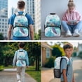 thumbnail image 2 of Jeiento Sea Turtle Print Kids Backpack and Lunch Box Set 4-Piece 17 Inch School Backpack, Lunch Bag, Pencil Case, Bookmark, for Elementary Boys and Girls Back to School, 2 of 7