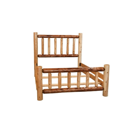 Barn Beds Furniture Barn USA™ Rustic Two Tone White Cedar Log Mission Style Double Side Rail Two Tone Bed ()