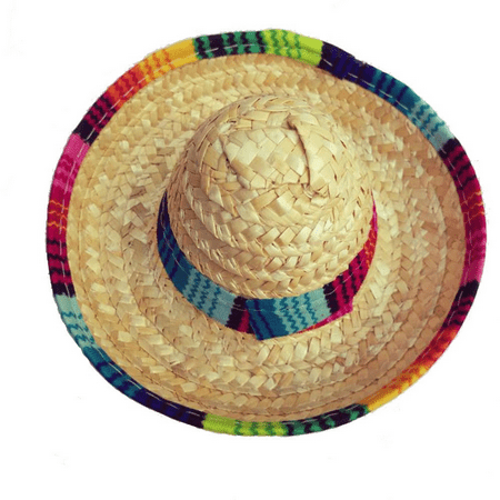 

Multicolor Dog Cat Mexican Straw Sombrero Hat Pet Adjustable Buckle