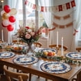 thumbnail image 5 of Round Placemats Bohemian Blue Orange Flowers 15 inch Set of 4 Table Mats for Dining Table Vintage Ethnic Style Heat Resistant Non-Slip Kitchen & Home Decorative Place Mat Set, 5 of 8