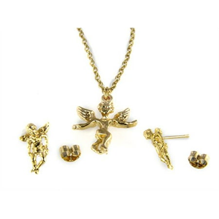 - Guardian Angel Necklace & Earring Set Christian Religious Jewelry Secret Angel Gift Present