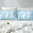 thumbnail image 5 of Erosebridal Monogrammed D Bed Sheets Set Twin Size, Initial Letter Bed Sheets Twin, Blue Bow Reversible Sheet Set Twin, Super Cozy Bedroom Decor, 3 Pieces, 5 of 7