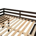 thumbnail image 7 of Full Size Loft Bed Frame with Rolling Portable Desk and Cabinet, Wooden Low Study Bedroom Loft Bed with 3 Storage Drawers, Bookshelf, Ladder and Safety Guardrails, Not Included Mattress, Espresso, 7 of 7