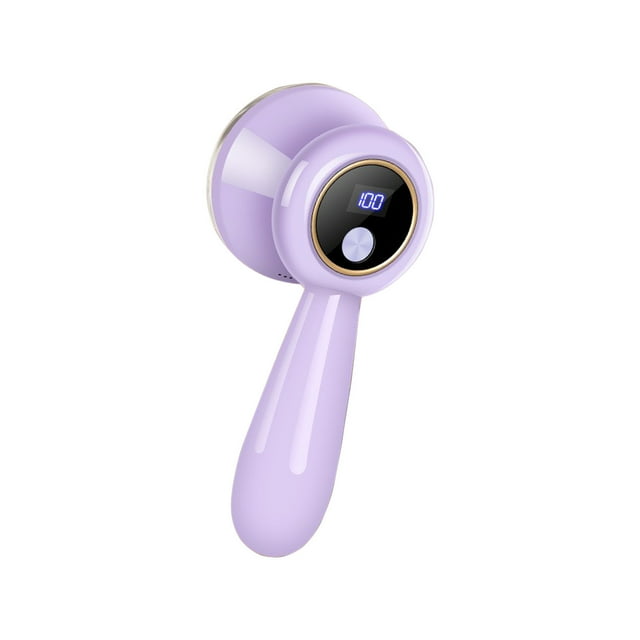 Purple Fabric Shaver And Lint Remover, Rechargeable Led Digital Display, Usb Powered For Clothes And Sweaters, Abs Plastic Body, 18X8X7.2In 0.29Lb