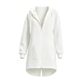 thumbnail image 5 of XINXIAOO Sweatshirts for Girls Boys Long Sleeves Zipper White Hooded Fall Jacket with Pockets Clothes for Girls Boys 7-8 Years, 5 of 5