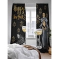 thumbnail image 3 of Sheer Curtains 84 Inches Long 2 Panels Set for Living Room, Happy New Year Semi Sheer Curtains for Windows, Cups Modern Art Voile Window Treatments Rod Pocket Curtain, 3 of 7