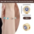thumbnail image 2 of 1Box 8Pcs Enamel Beads 18K Gold Plated Cubic Zirconia Blue Loose Round Bead for Jewelry Making DIY Crafts Bracelets Earrings Real 18K Gold Plated, 2 of 5