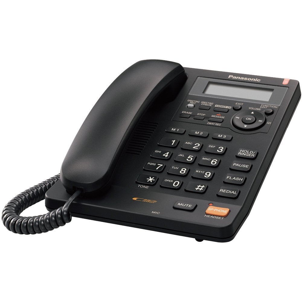 Panasonic KXTS620 Black Corded Phone with Caller ID and Answering