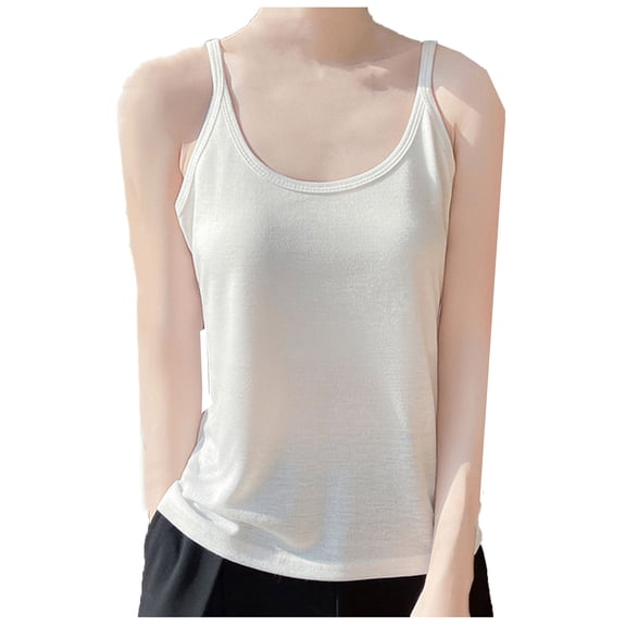 Posijego Women's Basic Tank Tops Crew Neck Sleeveless Shirts Bottom Undershirts Soft Lightweight Tank Tees