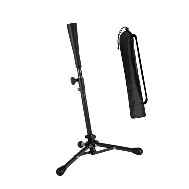 TEE de béisbol 15.35 a 31.5 pulgadas TEE de bateo de estante para ejercicio de bateo al aire libre Negro