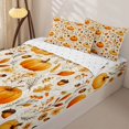 thumbnail image 3 of Manfei Fall Pumpkin Print Zipper Twin Comforter Sets with Fitted Sheet and 2 Pillowcases,Thanksgiving Pattern Zipper Bedding Set,Reversible,4pcs, 3 of 7