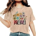 thumbnail image 4 of GaThRRgYP Summer Tops for Women,Women's Tops Short Sleeve T Shirts Blouse,Women Mother's Day Gift Mom Flower Print Short Sleeve Round Neck T-shirt Pattern Top Khaki XXXL, 4 of 7