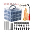 thumbnail image 1 of Pinces à Rivet en Plastique, 665 Pièces Ensemble de Pinces Universelles en Plastique pour Voiture, Fixation de Protection en Plastique pour les Panneaux de Voiture, avec Étui de Rangement et Outil de Pose, 1 of 5