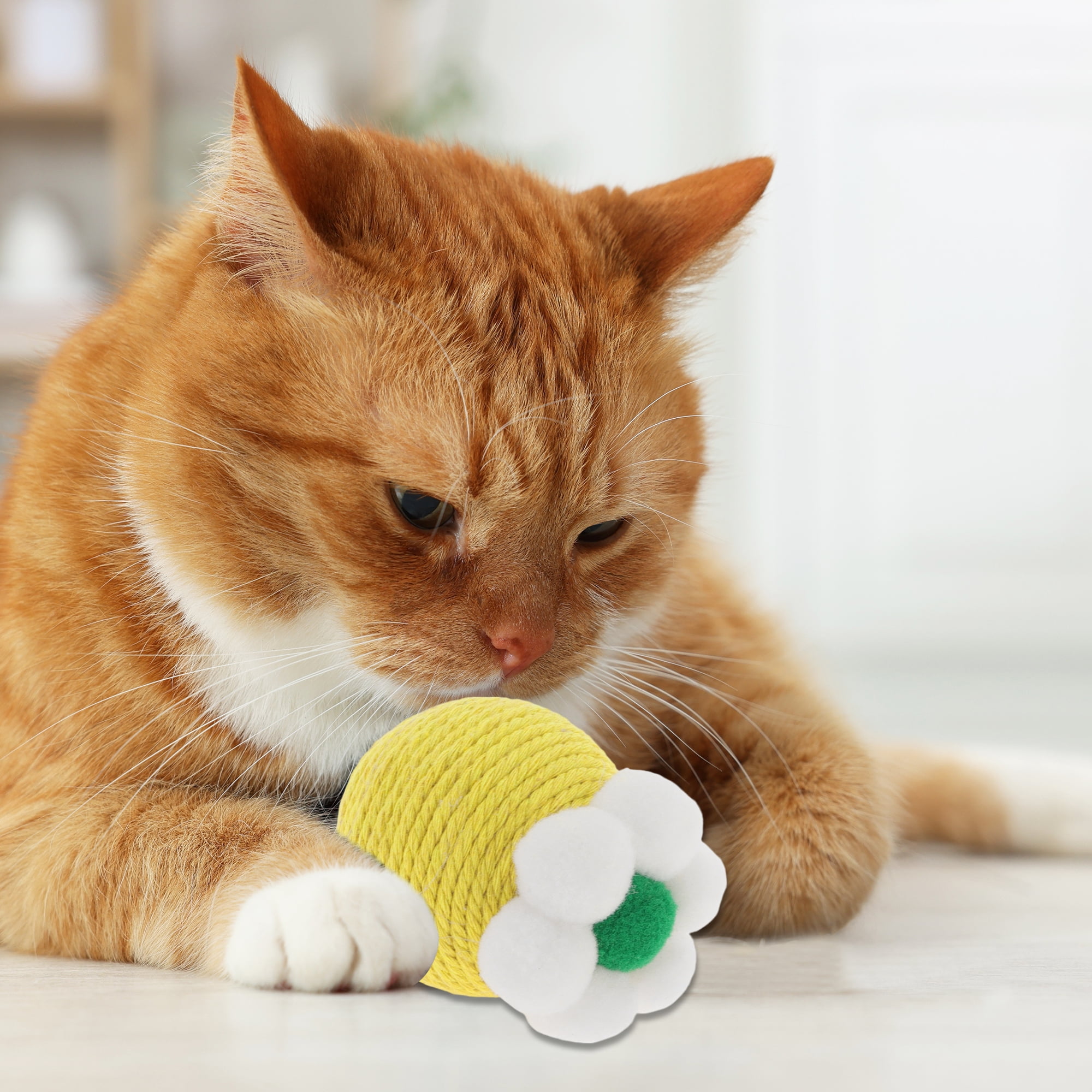 Unique Bargains Safe Teeth Cleaning Chew Balls Yellow