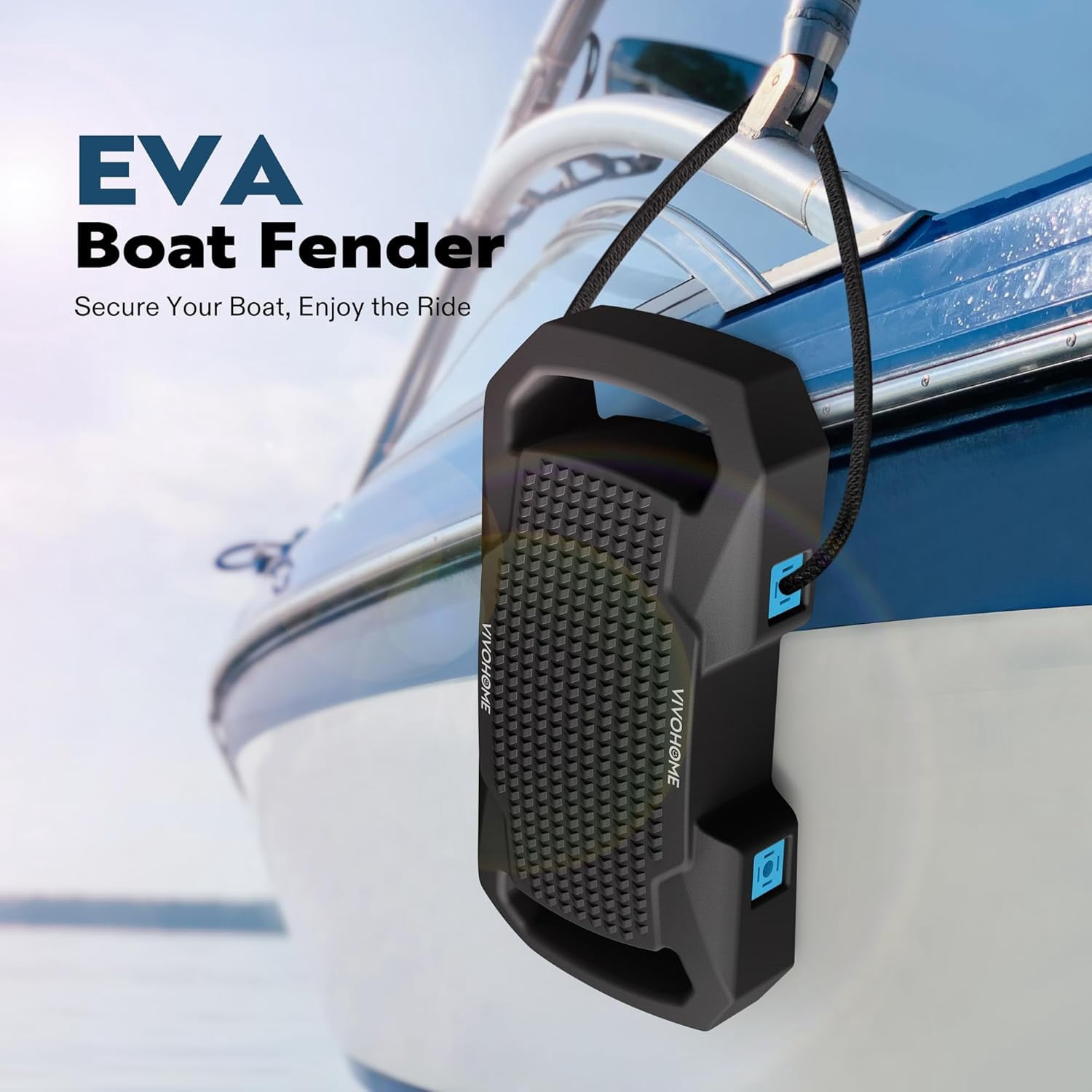 SPECSTAR EVA Boat Fenders for Docking, Boat Bumpers with Nylon Rope, and Fixed Lock Fit for Yachts, Sailing Dinghies, Bass Boats