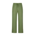 thumbnail image 5 of Honeeladyy Men's Cotton And Linen Elastic Waist Blended Breathable Comfortable Soft Beach Casual Trousers Full Length Pants Cargo Pants for Men, 5 of 5