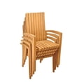 thumbnail image 3 of 7-Piece Teak Dining Set: 94" Oval Extendable Table + 6 Goa Stacking Arm Chairs, 3 of 14
